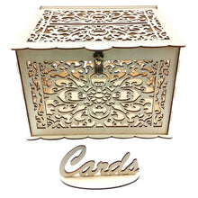 Load image into Gallery viewer, New DIY Wedding Gift Card Box Wooden Money Box with Lock Beautiful Wedding Decoration Supplies for Birthday Party Storage Money