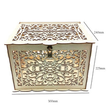 Load image into Gallery viewer, New DIY Wedding Gift Card Box Wooden Money Box with Lock Beautiful Wedding Decoration Supplies for Birthday Party Storage Money