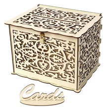 Load image into Gallery viewer, New DIY Wedding Gift Card Box Wooden Money Box with Lock Beautiful Wedding Decoration Supplies for Birthday Party Storage Money