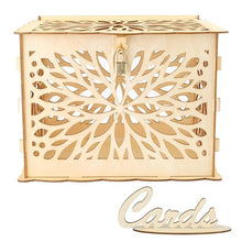 Load image into Gallery viewer, New DIY Wedding Gift Card Box Wooden Money Box with Lock Beautiful Wedding Decoration Supplies for Birthday Party Storage Money