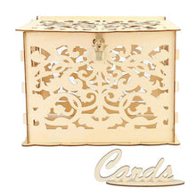 Load image into Gallery viewer, New DIY Wedding Gift Card Box Wooden Money Box with Lock Beautiful Wedding Decoration Supplies for Birthday Party Storage Money