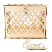 Load image into Gallery viewer, New DIY Wedding Gift Card Box Wooden Money Box with Lock Beautiful Wedding Decoration Supplies for Birthday Party Storage Money