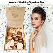 Load image into Gallery viewer, New DIY Wedding Gift Card Box Wooden Money Box with Lock Beautiful Wedding Decoration Supplies for Birthday Party Storage Money