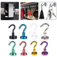 Load image into Gallery viewer, Magnetic Hooks Powerful Hook Magnet Holder 10kg Suction Wall Hook Holder Support Hardware Magnetic Tool Silver
