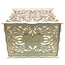 Load image into Gallery viewer, New DIY Wedding Gift Card Box Wooden Money Box with Lock Beautiful Wedding Decoration Supplies for Birthday Party Storage Money
