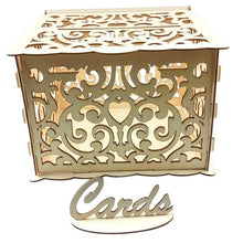 Load image into Gallery viewer, New DIY Wedding Gift Card Box Wooden Money Box with Lock Beautiful Wedding Decoration Supplies for Birthday Party Storage Money
