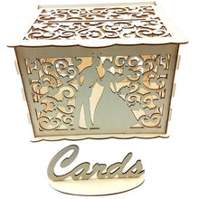 Load image into Gallery viewer, New DIY Wedding Gift Card Box Wooden Money Box with Lock Beautiful Wedding Decoration Supplies for Birthday Party Storage Money
